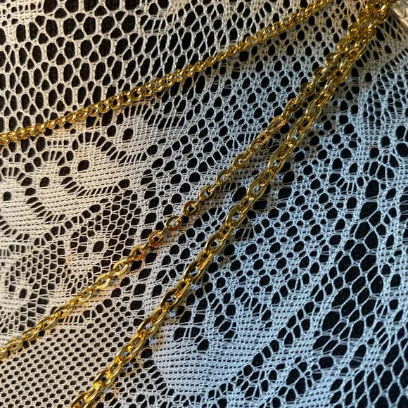 Super Cute Gold and White Enamel Butterfly Stacked Necklace - Picture 4 of 4